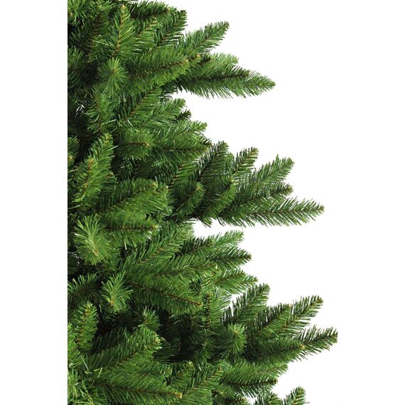RS Trade HXT 19001 Spessarttanne 100% PVC 150 cm künstlicher Weihnachtsbaum (Ø ca. 105 cm) 872 Spitzen und Schnellaufbau Klappsystem, schwer entflammbar, unechter Tannenbaum inkl. Christbaum Ständer