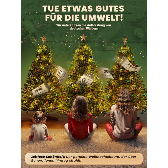 ArtiTree Künstlicher Weihnachtsbaum 180 cm – 100 % Spritzguss Nordfichte | Premium Tannenbaum naturgetreu inkl. FSC-Holzständer & Aufbewahrungstasche