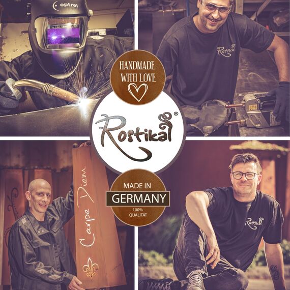 Rostikal Flammen 10er Set 10 cm – Edelrost Kerzenflamme aus Metall zum Stecken – Gartenstecker Rost für Adventskranz, Gestecke & Holzstamm Deko – Weihnachtsdeko draußen & innen, wetterfest