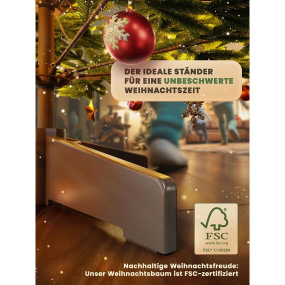 ArtiTree Künstlicher Weihnachtsbaum 100 cm – 100 % Spritzguss Nordfichte | Premium Tannenbaum naturgetreu inkl. FSC-Holzständer & Aufbewahrungstasche