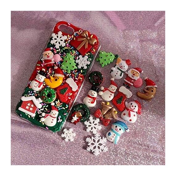 Kesote 30x Weihnachten Deko Streudeko Tischdeko Weihnachtsschmuck Konfetti Kunstharz Mini Zubehör Kunstharz Miniatur Klein Figur zum Basteln DIY Geschenk Mitgebsel für Adventskalender