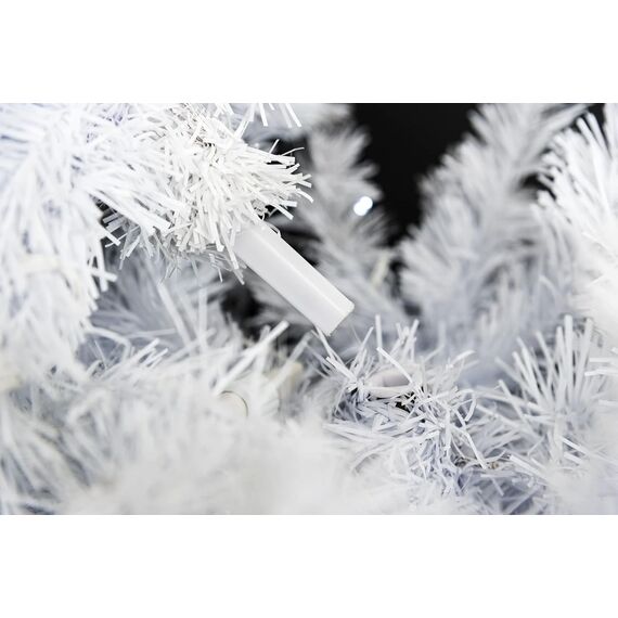 SHATCHI Künstlicher Weihnachtsbaum, weiße Alaska-Kieferspitzen, für Weihnachten, Zuhause, Weihnachtsdekoration, Metallständer, kühles Alaska-Weiß, 4 ft/120 cm