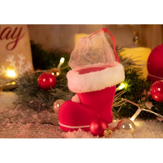 Idena 8550022 - Nikolausstiefel, Rot, Nikolaus, zum Befüllen, Geschenk, Verpackung, Weihnachten