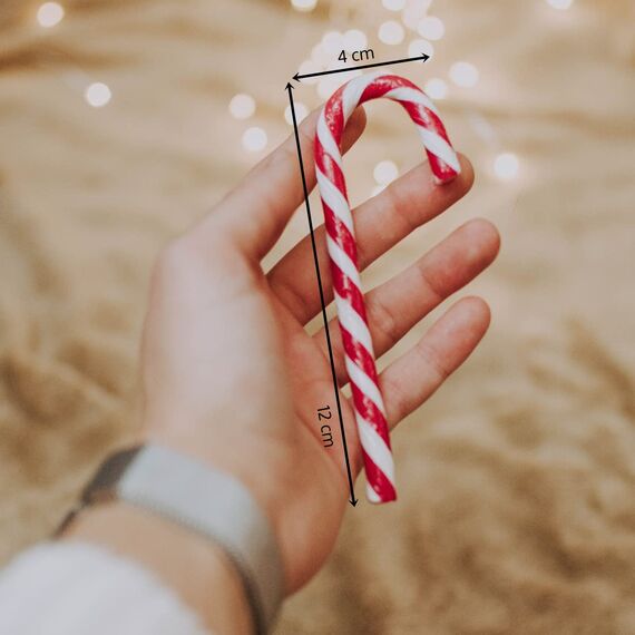 Bada Bing 24er Set Zuckerstangen essbar mit traditionellem Pfefferminz Geschmack - Lollie gestreift als Baumschmuck Weihnachten - Candy Canes Bonbons Weihnachtssüßigkeiten - Weihnachtsdeko Fenster