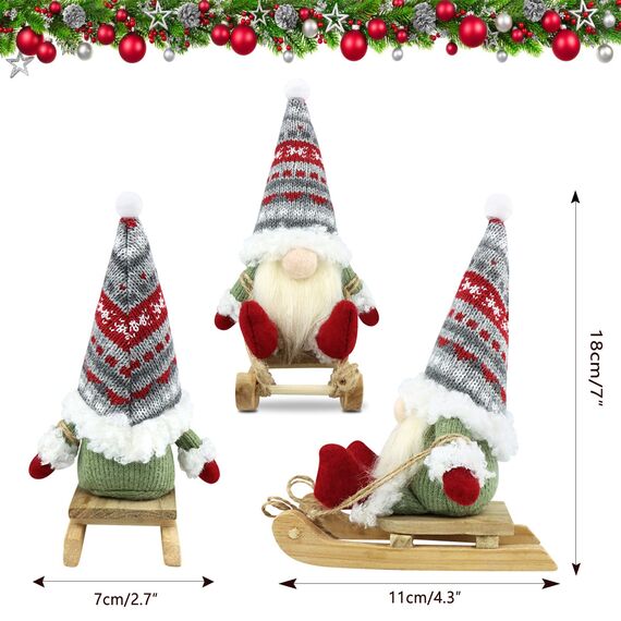 Gehydy Weihnachtswichtel 3er Set Wichtel Figuren Weihnachten Dekoration Weihnachtsdeko Christmas Decorations Wichtel Zubehör für Home Küche Deko
