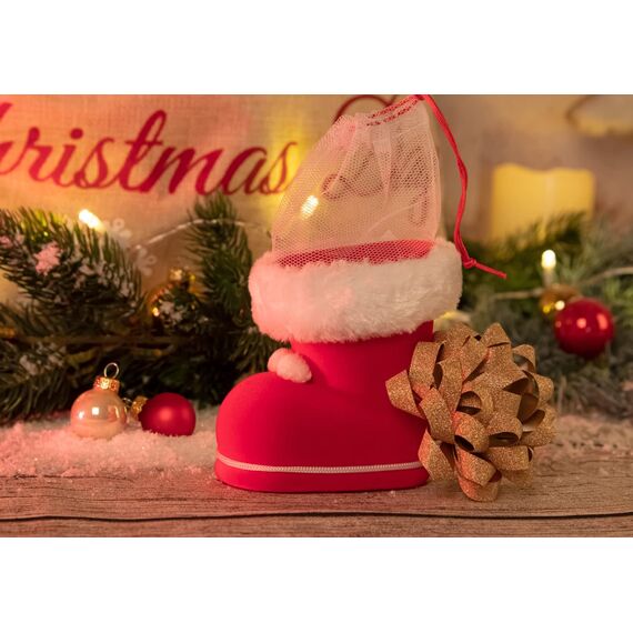 Idena 8550022 - Nikolausstiefel, Rot, Nikolaus, zum Befüllen, Geschenk, Verpackung, Weihnachten