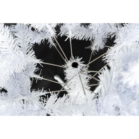 SHATCHI Künstlicher Weihnachtsbaum, weiße Alaska-Kieferspitzen, für Weihnachten, Zuhause, Weihnachtsdekoration, Metallständer, kühles Alaska-Weiß, 5 ft/150 cm