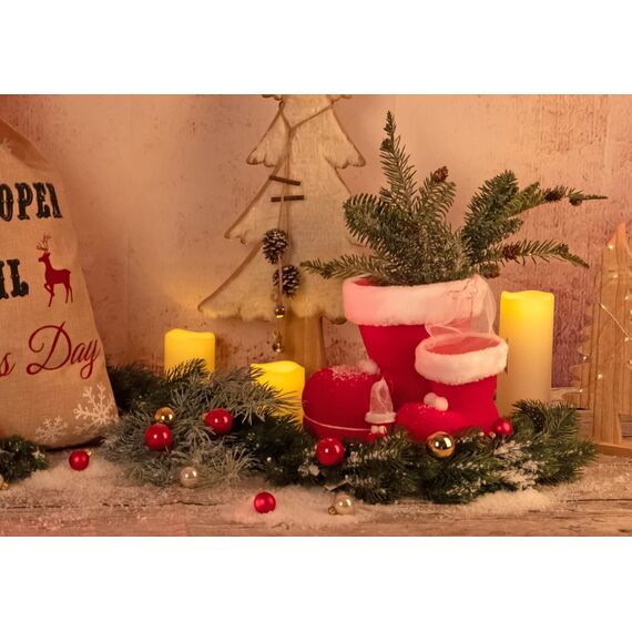 Idena 8550022 - Nikolausstiefel, Rot, Nikolaus, zum Befüllen, Geschenk, Verpackung, Weihnachten