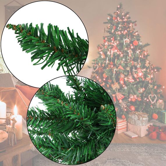 BB Sport Christbaum Weihnachtsbaum 210 cm Mittelgrün PVC Tannenbaum Künstlich Standfuß Klappsystem