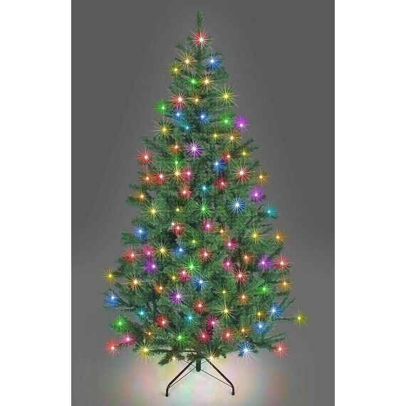 SHATCHI Künstlicher Weihnachtsbaum aus Alaska-Kiefer mit grünen Spitzen, Weihnachtsdekorationsbaum für Zuhause mit Metallständer, farbenfrohes Alaska-Grün, 150 cm