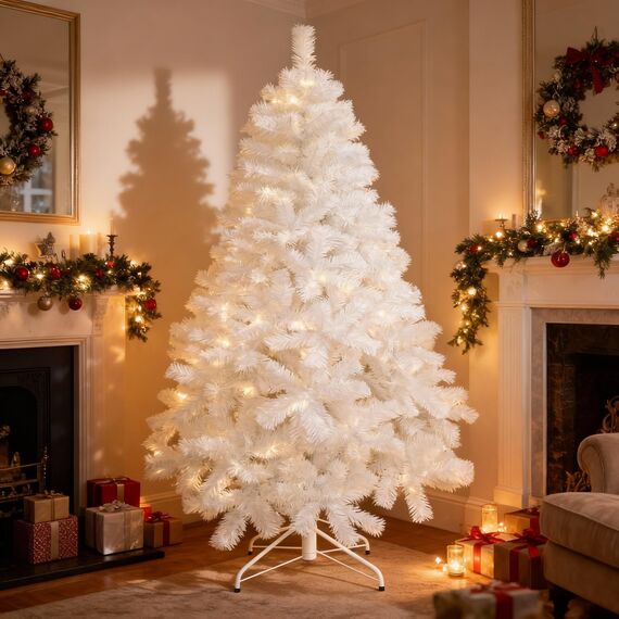 Künstlicher Weihnachtsbaum mit 230 Zweigspitzen, 122 cm, Weiß