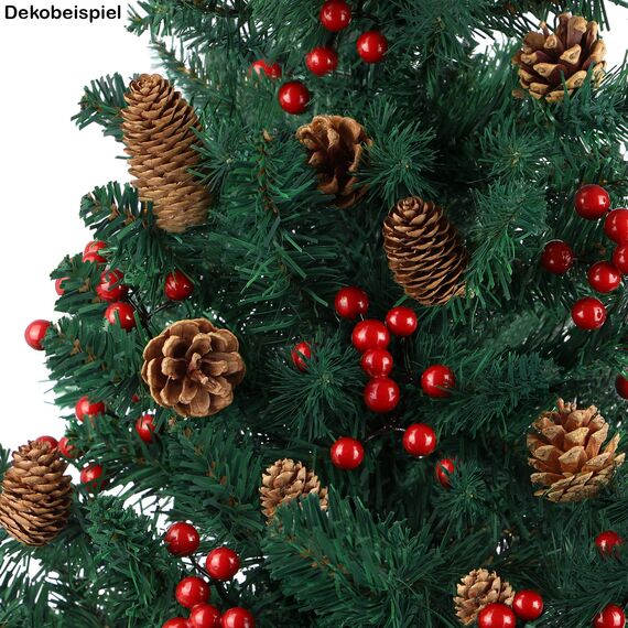 BB Sport Christbaum Weihnachtsbaum 240 cm Dunkelgrün PVC Tannenbaum Künstlich Standfuß Klappsystem