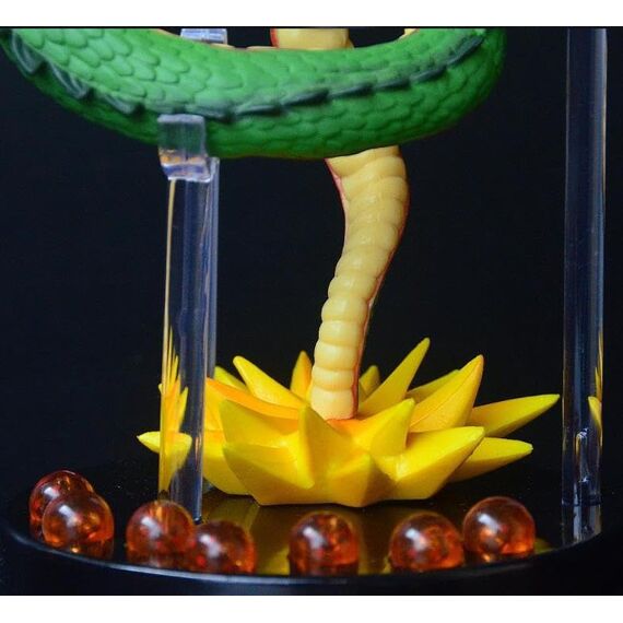 Zbsazlat Mysika Shenron Figur Shenlong Statue Set + 3,5 cm Kristallkugeln + Regal mit Geschenkbox für Business Halloween Weihnachten Urlaub und Geburtstag Heimdekoration
