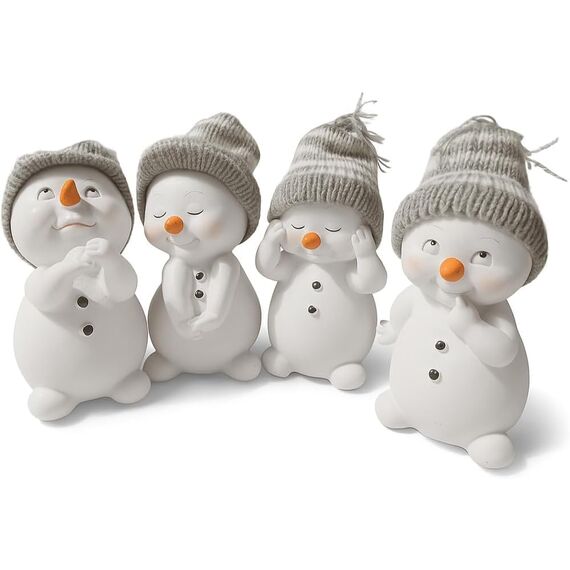 khevga Weihnachtsdeko Deko-Figuren Schneemann im 4er Maße ca. 6x6x11 cm