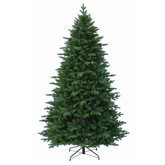 RS Trade 23005 Spessarttanne PE/PVC 240 cm Weihnachtsbaum künstlich (Ø ca.152 cm) 2366 Spitzen, Schnellaufbau Klapp-Schirmsystem, Naturgetreue Spritzguss Elemente, Tannenbaum inkl. Christbaum Ständer