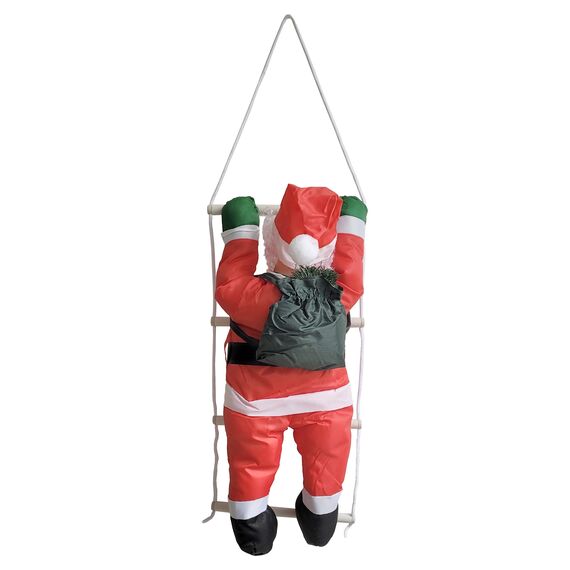 [en.casa] Weihnachtsmann auf Leiter 85cm Weihnachts Deko Weihnachten Figur Nikolaus