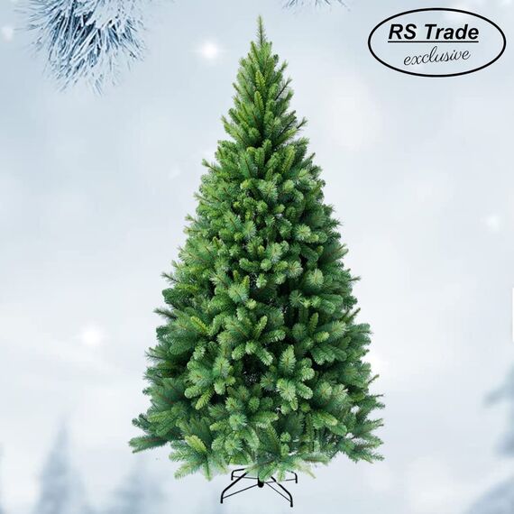 RS Trade 1101 Colorado-Mix 150 cm Weihnachtsbaum PVC künstlich (Ø ca. 91 cm) 620 Spitzen - Schnellaufbau Klapp-Schirmsystem, schwer entflammbar, unechter Tannenbaum inkl. Christbaum Ständer