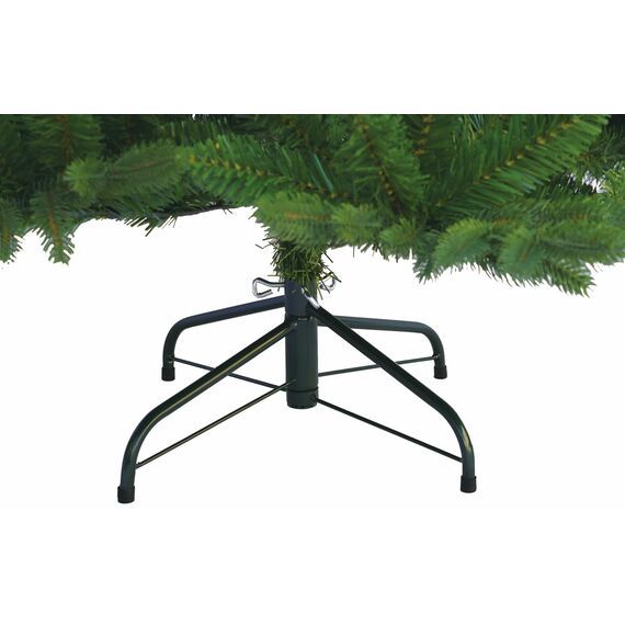 RS Trade 23005 Spessarttanne PE/PVC 120 cm Weihnachtsbaum künstlich (Ø ca.92 cm) ca. 644 Spitzen, Schnellaufbau Klappsystem, Naturgetreue Spritzguss Elemente, Tannenbaum inkl. Christbaum Ständer