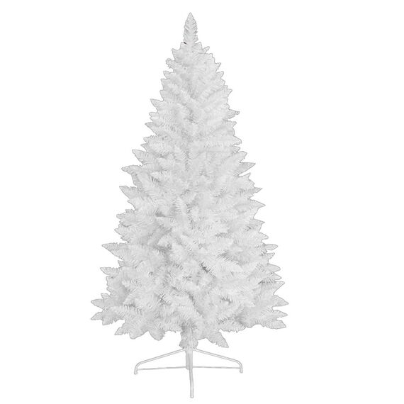 RS Trade 1015 120 cm Weihnachtsbaum PVC künstlich Weiß (Ø ca. 62 cm) mit 292 Spitzen, schwer entflammbarer Tannenbaum mit Schnellaufbau Klappsystem, inkl. Christbaum Ständer aus Metall