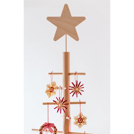 xmas3, Künstlicher Weihnachtsbaum aus echtem Holz. Kräftig, Platzsparend, Nachhaltig und Einfach. Perfekte Weihnachtsbaum Alternative. 100 x 100 x 190 cm, 28 Ästen.