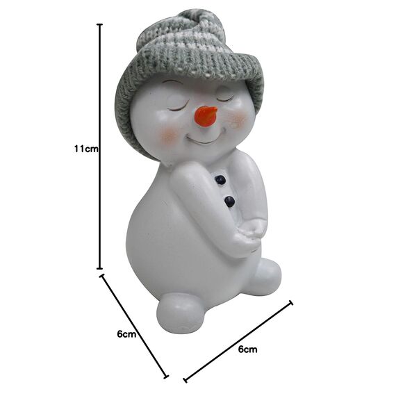 khevga Weihnachtsdeko Deko-Figuren Schneemann im 4er Maße ca. 6x6x11 cm