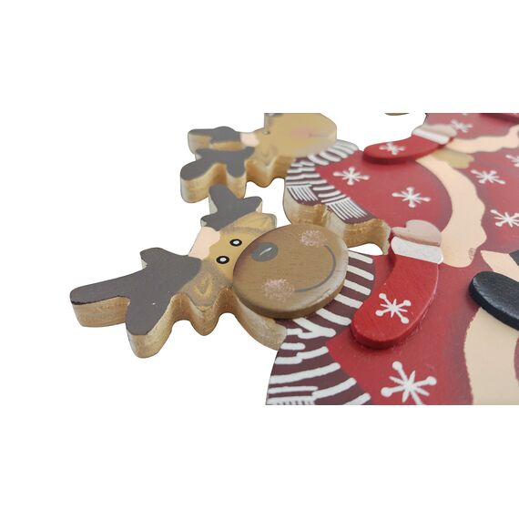 khevga Weihnachtsdeko Purzelnde Elche für Türrahmen-Deko aus Holz (Purzelnde Elche)
