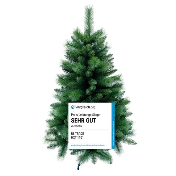 RS Trade 1101 Colorado-Mix 120 cm Weihnachtsbaum PVC künstlich (Ø ca. 76 cm) mit 446 Spitzen - Schnellaufbau Klappsystem, schwer entflammbar, unechter Tannenbaum inkl. Metallständer