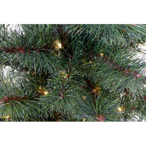 Gartenpirat Künstlicher Weihnachtsbaum 60 cm mit Drahtlichterkette 60 LED warmweiß Christbaum kiefernähnlich mit Frosteffekt beleuchtet batteriebetrieben