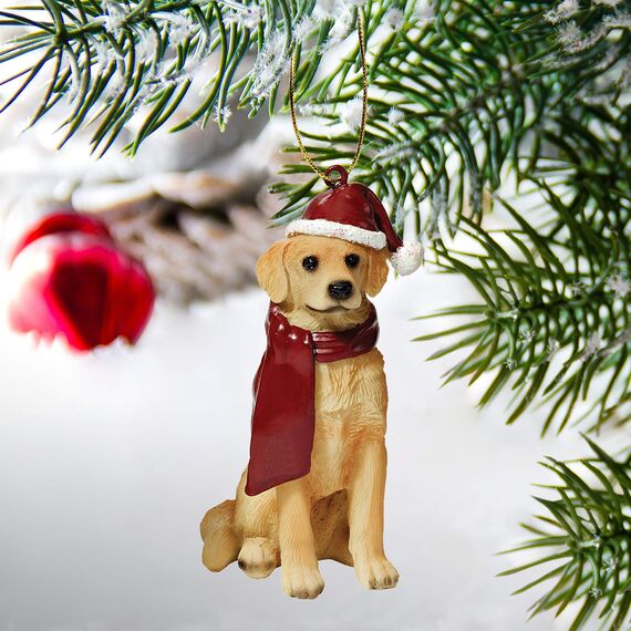 Design Toscano Christmas Ornaments, Weihnachten Golden Retriever Ferienhundeornamente