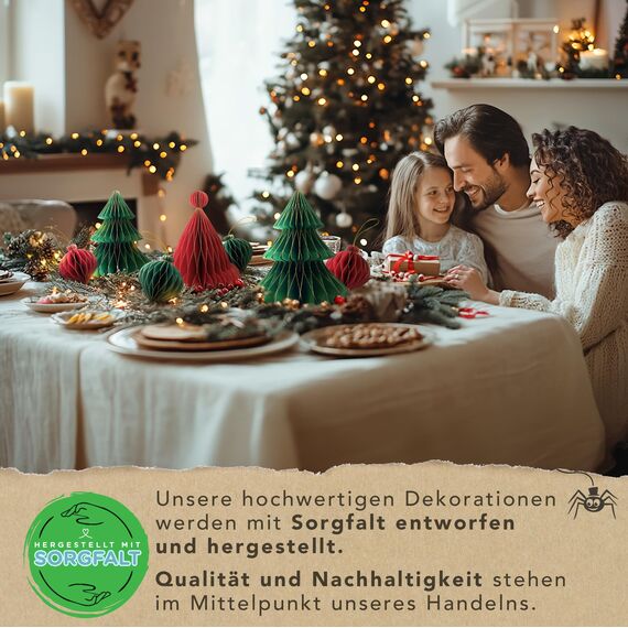 Premium Wiederverwendbare Weihnachtsdeko - Tischdeko Weihnachten/Deko Weihnachten - Papier Weihnachtsbaum Deko, Weihnachtskugeln - Weihnachtsdeko Innen, Weihnachtsdeko Tisch - Christmas Decorations