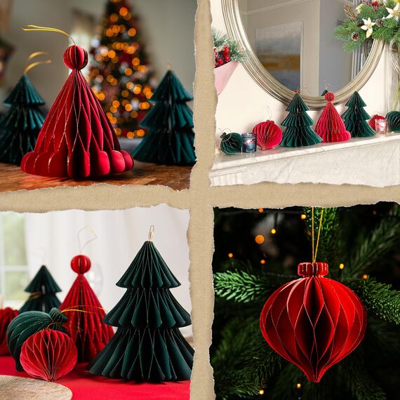 Premium Wiederverwendbare Weihnachtsdeko - Tischdeko Weihnachten/Deko Weihnachten - Papier Weihnachtsbaum Deko, Weihnachtskugeln - Weihnachtsdeko Innen, Weihnachtsdeko Tisch - Christmas Decorations