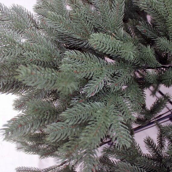 RS Trade 1418 Premium Nordmanntanne 100% Spritzguss Weihnachtsbaum 120 cm künstlich (Ø ca. 86 cm) mit ca. 1265 Spitzen, schwer entflammbar, Schnellaufbau Klappsystem, inkl. Ständer aus Metall