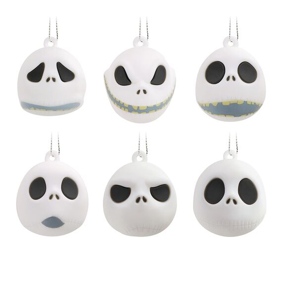 Hallmark Disney Tim Burton's The Nightmare Before Christmas Jack Skellington Heads Miniature Christmas Ornaments, Set of 6