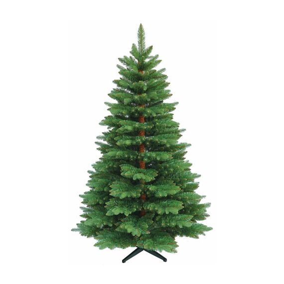 RS Trade 23012 Premium Tanne PE/PVC 240 cm Weihnachtsbaum künstlich (Ø ca.146 cm) ca. 2366 Spitzen, Schnellaufbau Klappsystem, Naturgetreue Spritzguss Elemente, Tannenbaum inkl. Christbaum Ständer