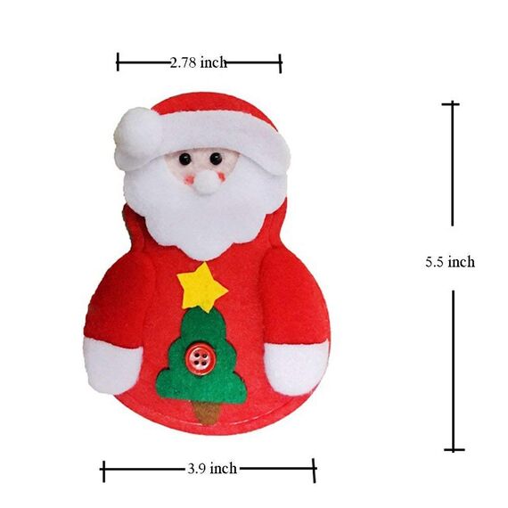 CHBOP 3 x 4 Stück Weihnachten Bestecktasche Besteckbeutel Besteckhalter Weihnachtsdeko tischdeko Rentier Schneemann Weihnachtsmann insgesamt