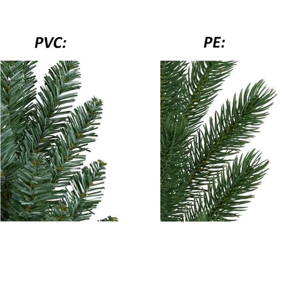 RS Trade 19001 Spessarttanne 100% PVC 240 cm Weihnachtsbaum PVC künstlich (Ø ca.156 cm) 2366 Spitzen und Schnellaufbau Klappsystem, schwer entflammbar, unechter Tannenbaum inkl. Christbaum Ständer
