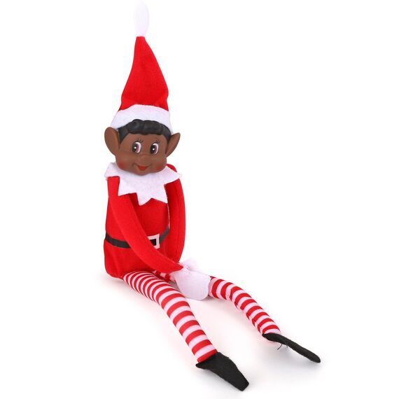 Elves Behavin Badly 30,5 cm große Elfe in Farbe mit Vinyl-Gesicht und weichem Körper – Weihnachtselfe (schwarzer Elf)