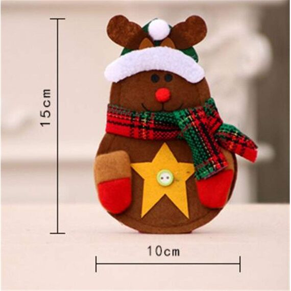 CHBOP 3 x 4 Stück Weihnachten Bestecktasche Besteckbeutel Besteckhalter Weihnachtsdeko tischdeko Rentier Schneemann Weihnachtsmann insgesamt