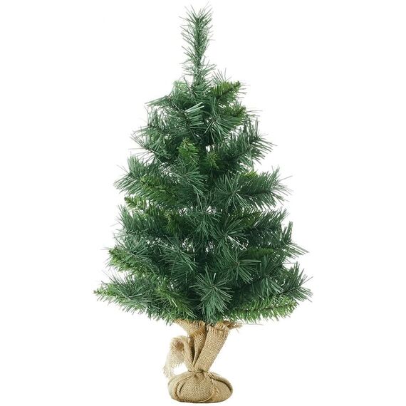 SALCAR 60 cm Kleiner künstlicher Weihnachtsbaum mit Zementbasis – für Weihnachtsdekoration im Innenbereich, ideal als Tischbaum