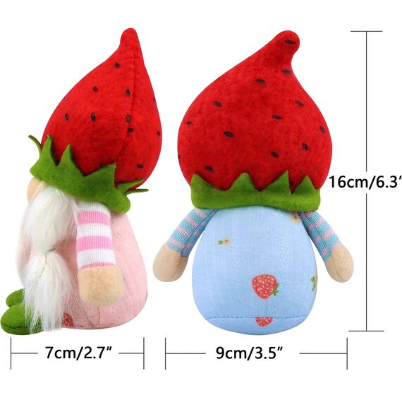 Gehydy 2er Set Frühlingdeko Wichtel Erdbeere Dekoration Wichtel Figuren Bauernhaus Decorations Zubehör für Home Küche