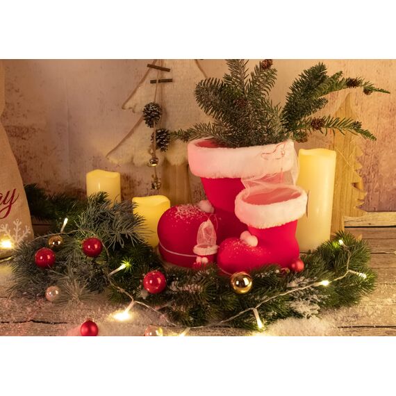 Idena 8550024 - Nikolausstiefel, Rot, Nikolaus, zum Befüllen, Geschenk, Verpackung, Weihnachten