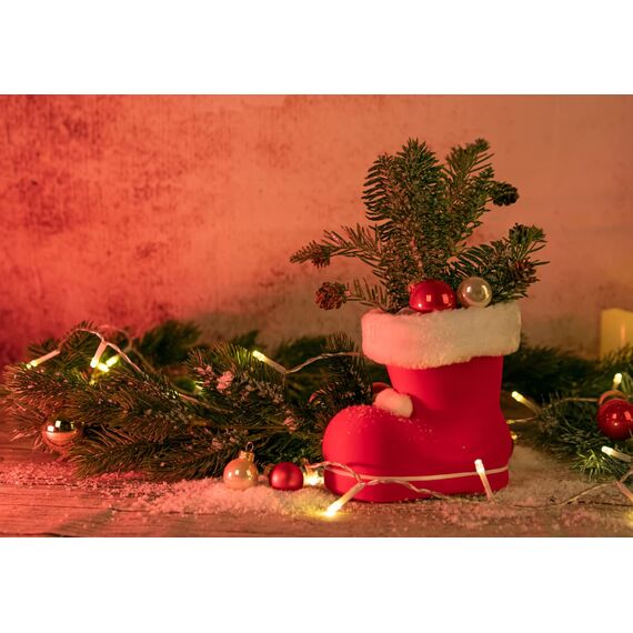 Idena 8550017 - Nikolausstiefel, Rot, Nikolaus, zum Befüllen, Geschenk, Verpackung, Weihnachten