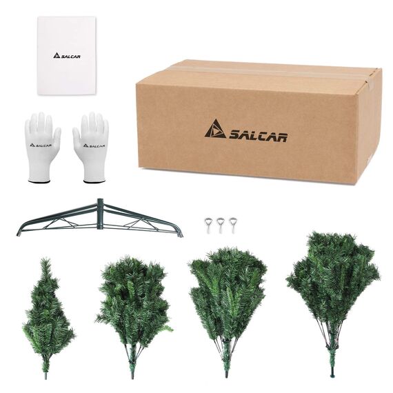SALCAR Weihnachtsbaum Künstlich 240 cm, Künstlicher Tannenbaum mit Handschuhen und Metallständer, Christbaum als Weihnachtsdeko Innen