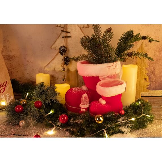 Idena 8550017 - Nikolausstiefel, Rot, Nikolaus, zum Befüllen, Geschenk, Verpackung, Weihnachten