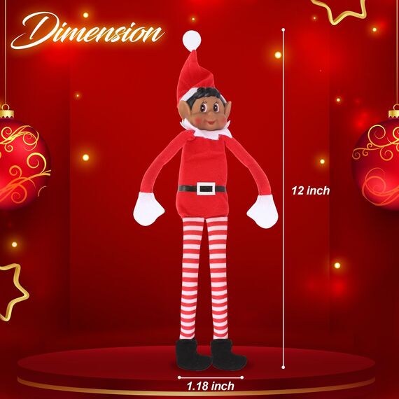 Elves Behavin Badly Elf Of Colour mit Vinyl-Gesicht und weichem Körper, 30,5 cm (12 Zoll) – Weihnachtselfe (braune Elfe), Einheitsgröße