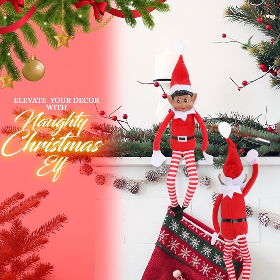 Elves Behavin Badly Elf Of Colour mit Vinyl-Gesicht und weichem Körper, 30,5 cm (12 Zoll) – Weihnachtselfe (braune Elfe), Einheitsgröße