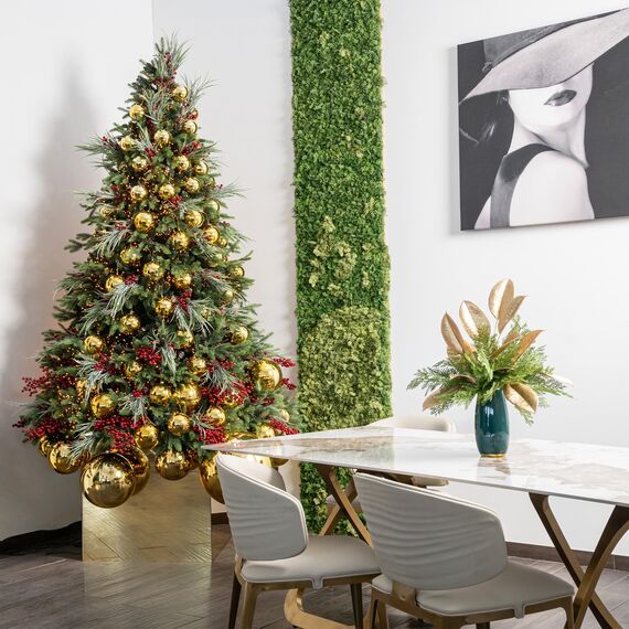 Giulia Grillo Weihnachtsbaum Künstlich 210 cm – Premium Real Touch PE/PVC, 2382 Dichte Zweige, Naturgetreu & Langlebig, Leicht Aufzubauen, Grün