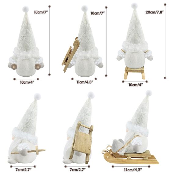Gehydy Weihnachtswichtel Ski 3er Set Weihnachtsdeko Wichtel Weihnachten Deko Wichtel Figuren Zubehör Dekoration Christmas Decorations für Home Küche