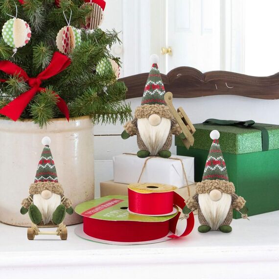 Gehydy Weihnachtswichtel Figuren 3er Set Weihnachtsdeko Wichtel Weihnachten Deko Wichtel Zubehör Dekoration Christmas für Home Küche