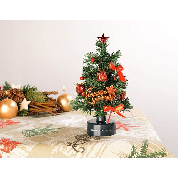 PEARL Weihnachtsbaum für LKW: 2er-Set USB-Weihnachtsbäume mit LED-Farbwechsel-Glasfaserlichtern (Weihnachtsbaum fürs Auto, LKW 24 Volt, Beleuchteter Tannenbaum)